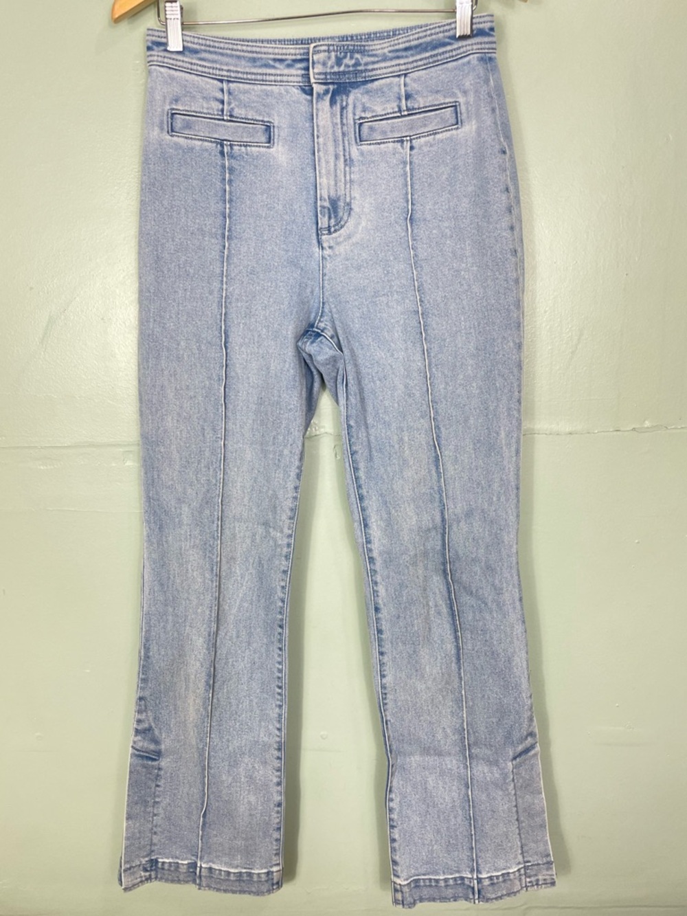 Tory Burch High Waisted Straight Leg Jeans Light Wash Denim Women Sz 28